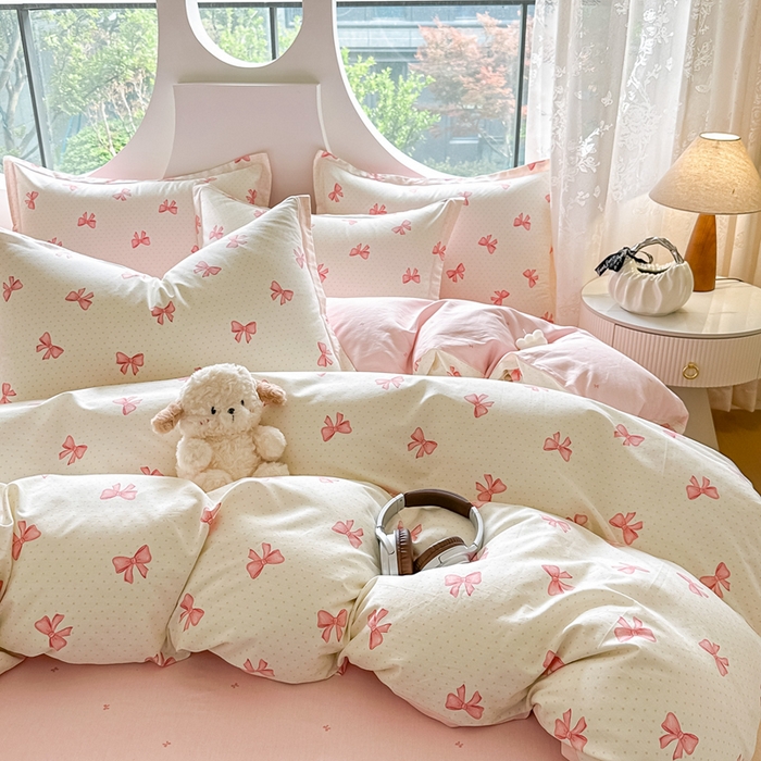 91家纺网 家纺一手货源 找家纺 芙绣家纺 2025新款A类全棉小清新印花单被套单枕套学生单品系列 芳华