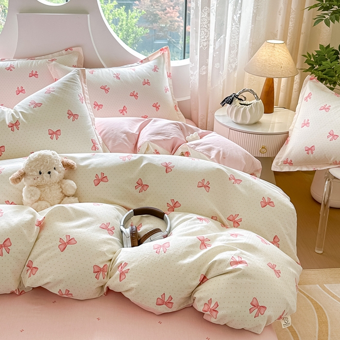 91家纺网 家纺一手货源 找家纺 芙绣家纺 2025新款A类全棉小清新印花单被套单枕套学生单品系列 芳华