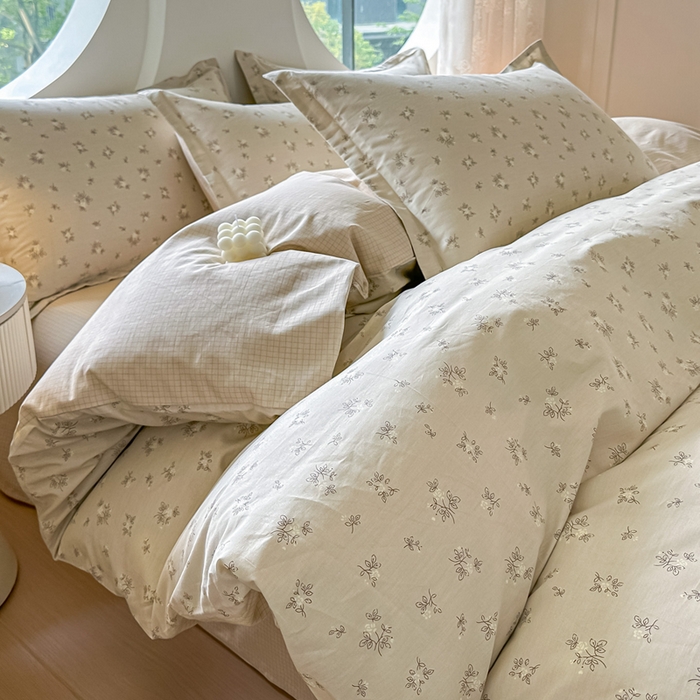 91家纺网 家纺一手货源 找家纺 芙绣家纺 2025新款A类全棉小清新印花单被套单枕套学生单品系列 赫本