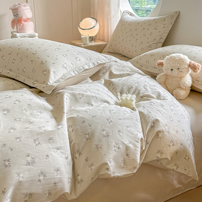 91家纺网 家纺一手货源 找家纺 芙绣家纺 2025新款A类全棉小清新印花单被套单枕套学生单品系列 赫本