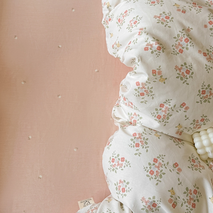 91家纺网 家纺一手货源 找家纺 芙绣家纺 2025新款A类全棉小清新印花单被套单枕套学生单品系列 花期如梦