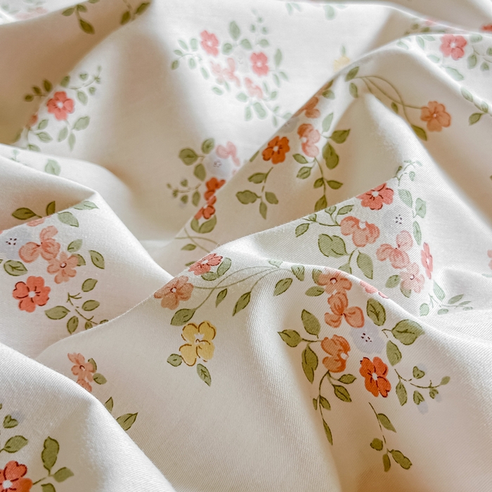 91家纺网 家纺一手货源 找家纺 芙绣家纺 2025新款A类全棉小清新印花单被套单枕套学生单品系列 花期如梦