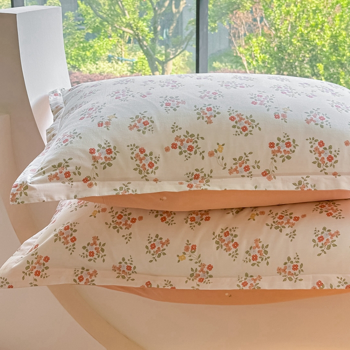 91家纺网 家纺一手货源 找家纺 芙绣家纺 2025新款A类全棉小清新印花单被套单枕套学生单品系列 花期如梦