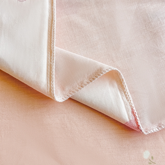 91家纺网 家纺一手货源 找家纺 芙绣家纺 2025新款A类全棉小清新印花单被套单枕套学生单品系列 桃之夭夭