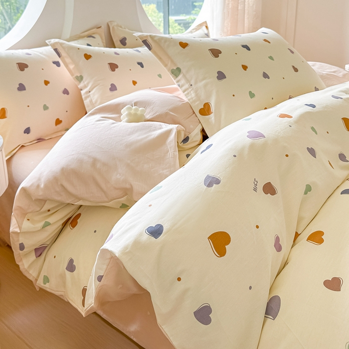 91家纺网 家纺一手货源 找家纺 芙绣家纺 2025新款A类全棉小清新印花单被套单枕套学生单品系列 夜色流光