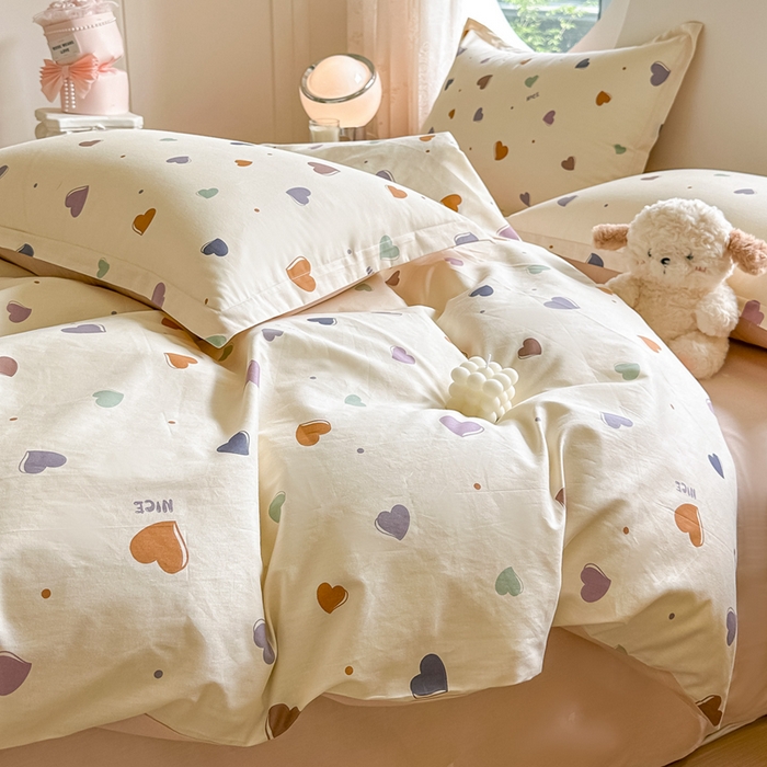 91家纺网 家纺一手货源 找家纺 芙绣家纺 2025新款A类全棉小清新印花单被套单枕套学生单品系列 夜色流光