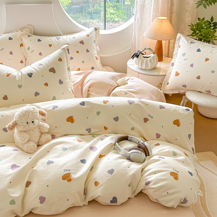 91家纺网 家纺一手货源 找家纺 芙绣家纺 2025新款A类全棉小清新印花单被套单枕套学生单品系列 夜色流光