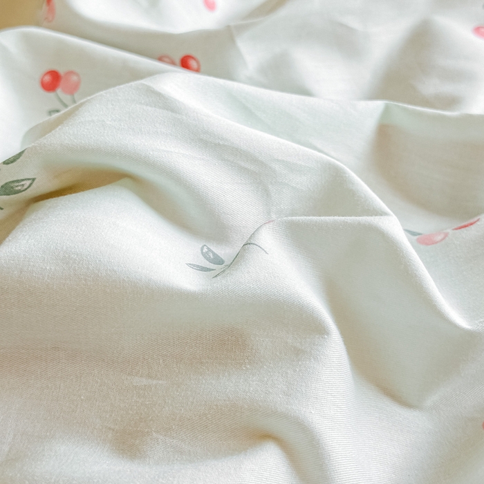 91家纺网 家纺一手货源 找家纺 芙绣家纺 2025新款A类全棉小清新印花单被套单枕套学生单品系列 樱桃可可