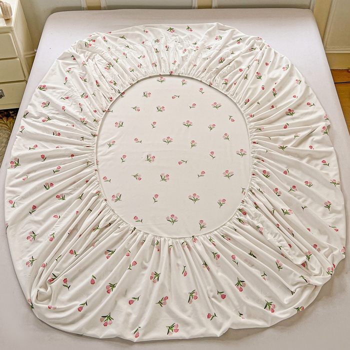 91家纺网 家纺一手货源 找家纺 （总）朵朵家纺 2025新款超柔水洗棉云感印花单床笠床垫保护套床笠（床垫保护套可定制尺寸 ）-场景三