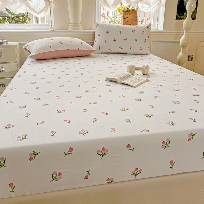 91家纺网 家纺一手货源 找家纺 （总）朵朵家纺 2025新款超柔水洗棉云感印花单床笠床垫保护套床笠（床垫保护套可定制尺寸 ）-场景三