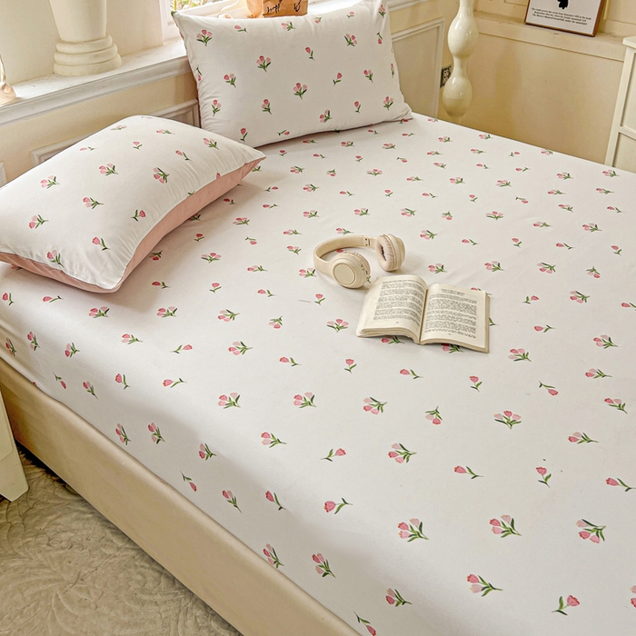 91家纺网 家纺一手货源 找家纺 （总）朵朵家纺 2025新款超柔水洗棉云感印花单床笠床垫保护套床笠（床垫保护套可定制尺寸 ）-场景三