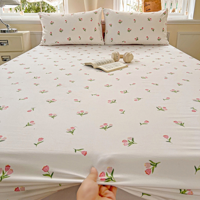 91家纺网 家纺一手货源 找家纺 （总）朵朵家纺 2025新款超柔水洗棉云感印花单床笠床垫保护套床笠（床垫保护套可定制尺寸 ）-场景三