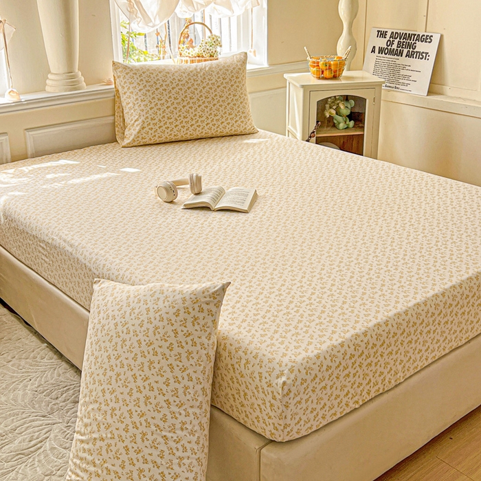 91家纺网 家纺一手货源 找家纺 （总）朵朵家纺 2025新款超柔水洗棉云感印花单床笠床垫保护套床笠（床垫保护套可定制尺寸 ）-场景三