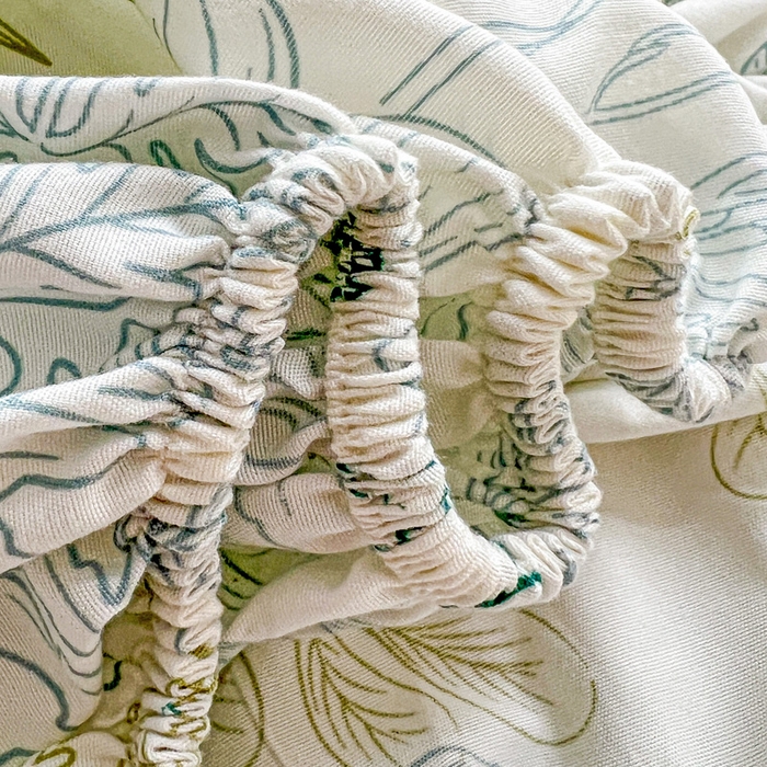 91家纺网 家纺一手货源 找家纺 朵朵家纺 2025新款超柔水洗棉云感印花单床笠床垫保护套床笠（床垫保护套可定制尺寸 ）-场景三 春晓