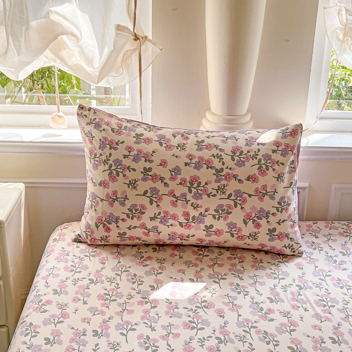 91家纺网 家纺一手货源 找家纺 朵朵家纺 2025新款超柔水洗棉云感印花单床笠床垫保护套床笠（床垫保护套可定制尺寸 ）-场景三 花开满树