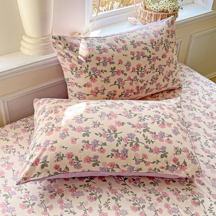 91家纺网 家纺一手货源 找家纺 朵朵家纺 2025新款超柔水洗棉云感印花单床笠床垫保护套床笠（床垫保护套可定制尺寸 ）-场景三 花开满树