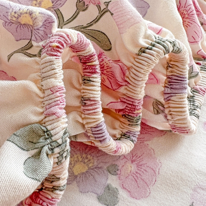 91家纺网 家纺一手货源 找家纺 朵朵家纺 2025新款超柔水洗棉云感印花单床笠床垫保护套床笠（床垫保护套可定制尺寸 ）-场景三 花开满树