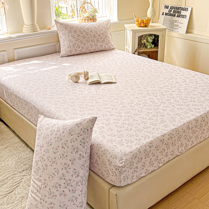 朵朵家纺 2025新款超柔水洗棉云感印花单床笠床垫保护套床笠（床垫保护套可定制尺寸 ）-场景三 花梦
