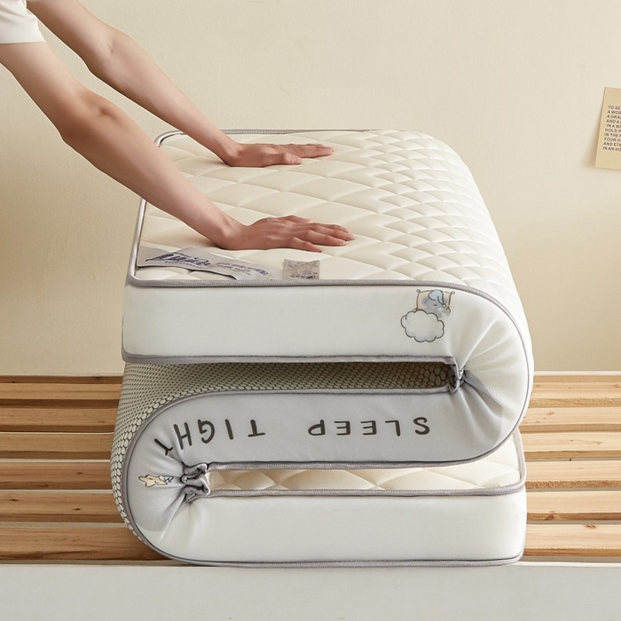 91家纺网 家纺一手货源 找家纺 （总）水妙家纺 2025年新款牛奶丝乳胶记忆海绵床垫厚度9cm学生宿舍上下铺加密海绵床垫回弹性好