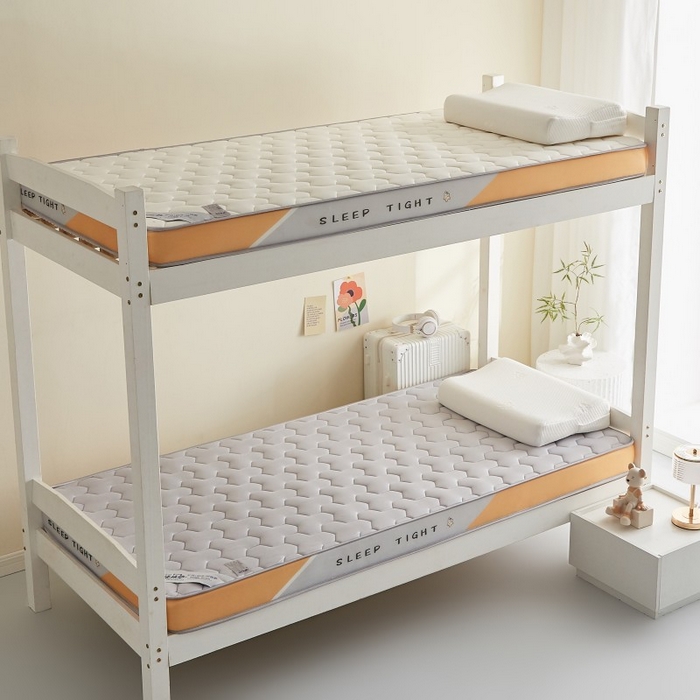 91家纺网 家纺一手货源 找家纺 水妙家纺 2025年新款牛奶丝乳胶记忆海绵床垫厚度9cm学生宿舍上下铺加密海绵床垫回弹性好 三角格灰