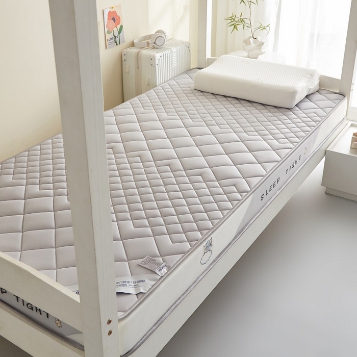 91家纺网 家纺一手货源 找家纺 水妙家纺 2025年新款牛奶丝乳胶记忆海绵床垫厚度9cm学生宿舍上下铺加密海绵床垫回弹性好 菱形格灰