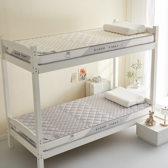 91家纺网 家纺一手货源 找家纺 水妙家纺 2025年新款牛奶丝乳胶记忆海绵床垫厚度9cm学生宿舍上下铺加密海绵床垫回弹性好 菱形格灰