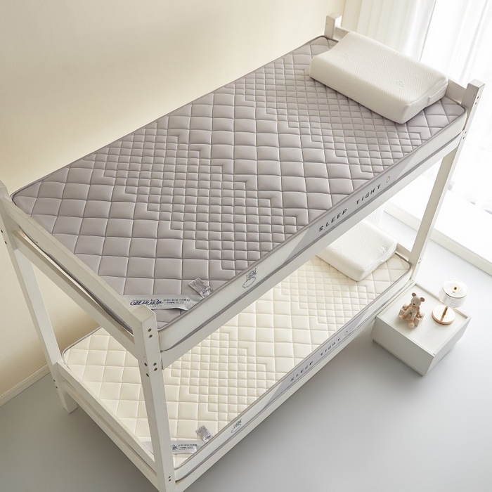 91家纺网 家纺一手货源 找家纺 水妙家纺 2025年新款牛奶丝乳胶记忆海绵床垫厚度9cm学生宿舍上下铺加密海绵床垫回弹性好 菱形格灰