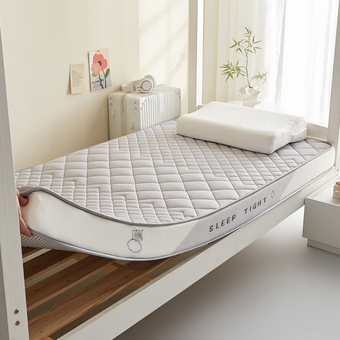 91家纺网 家纺一手货源 找家纺 水妙家纺 2025年新款牛奶丝乳胶记忆海绵床垫厚度9cm学生宿舍上下铺加密海绵床垫回弹性好 菱形格灰