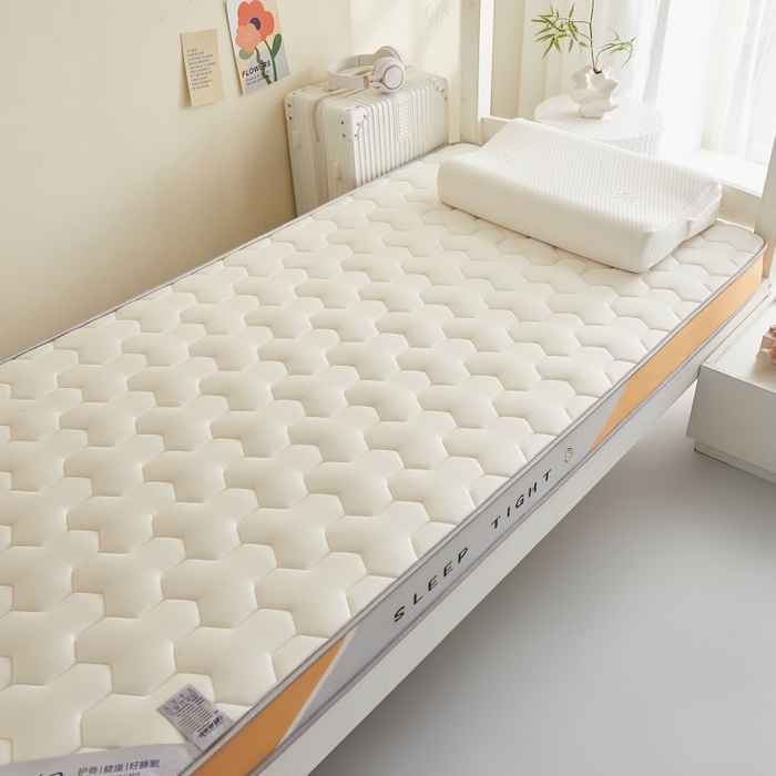 91家纺网 家纺一手货源 找家纺 水妙家纺 2025年新款牛奶丝乳胶记忆海绵床垫厚度9cm学生宿舍上下铺加密海绵床垫回弹性好 三角格白