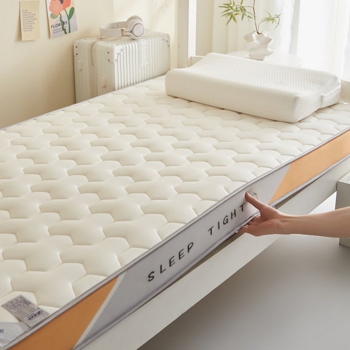 91家纺网 家纺一手货源 找家纺 水妙家纺 2025年新款牛奶丝乳胶记忆海绵床垫厚度9cm学生宿舍上下铺加密海绵床垫回弹性好 三角格白