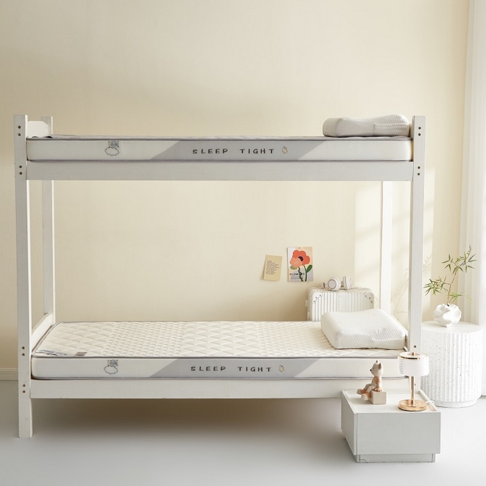 91家纺网 家纺一手货源 找家纺 水妙家纺 2025年新款牛奶丝乳胶记忆海绵床垫厚度9cm学生宿舍上下铺加密海绵床垫回弹性好 菱形格白