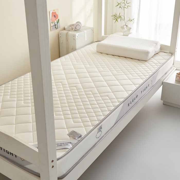 91家纺网 家纺一手货源 找家纺 水妙家纺 2025年新款牛奶丝乳胶记忆海绵床垫厚度9cm学生宿舍上下铺加密海绵床垫回弹性好 菱形格白