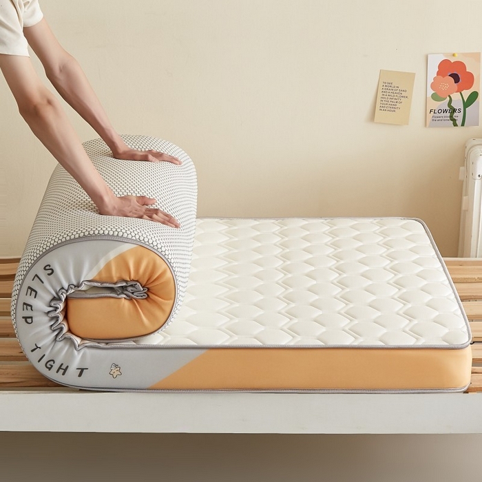 水妙家纺 2025年新款牛奶丝乳胶记忆海绵床垫厚度9cm学生宿舍上下铺加密海绵床垫回弹性好 六边形白