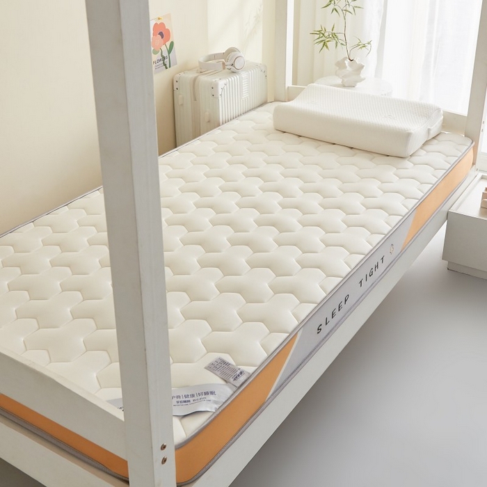 91家纺网 家纺一手货源 找家纺 水妙家纺 2025年新款牛奶丝乳胶记忆海绵床垫厚度9cm学生宿舍上下铺加密海绵床垫回弹性好 三角格白