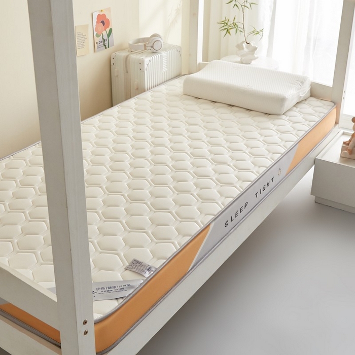 91家纺网 家纺一手货源 找家纺 水妙家纺 2025年新款牛奶丝乳胶记忆海绵床垫厚度9cm学生宿舍上下铺加密海绵床垫回弹性好 六边形白