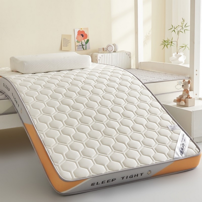 91家纺网 家纺一手货源 找家纺 水妙家纺 2025年新款牛奶丝乳胶记忆海绵床垫厚度9cm学生宿舍上下铺加密海绵床垫回弹性好 六边形白