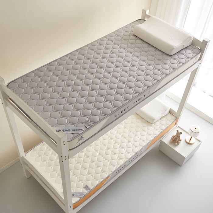 91家纺网 家纺一手货源 找家纺 水妙家纺 2025年新款牛奶丝乳胶记忆海绵床垫厚度9cm学生宿舍上下铺加密海绵床垫回弹性好 六边形灰