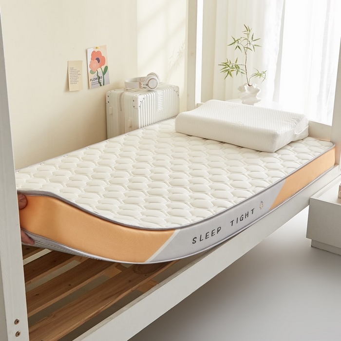 91家纺网 家纺一手货源 找家纺 水妙家纺 2025年新款牛奶丝乳胶记忆海绵床垫厚度9cm学生宿舍上下铺加密海绵床垫回弹性好 六边形白