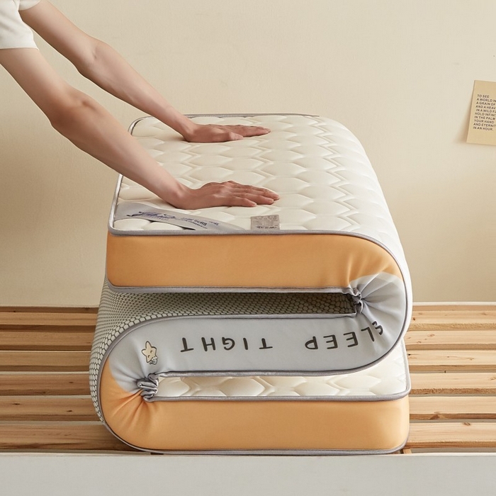 91家纺网 家纺一手货源 找家纺 水妙家纺 2025年新款牛奶丝乳胶记忆海绵床垫厚度9cm学生宿舍上下铺加密海绵床垫回弹性好 六边形白