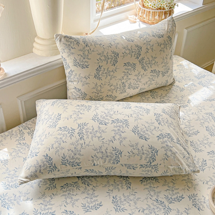 91家纺网 家纺一手货源 找家纺 朵朵家纺 2025新款超柔水洗棉云感印花单床笠床垫保护套床笠（床垫保护套可定制尺寸 ）-场景三 蓝颜