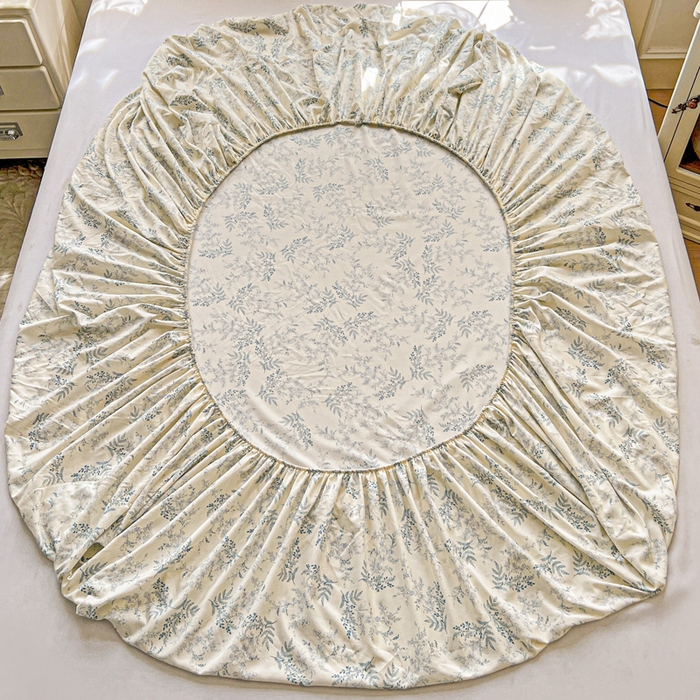 91家纺网 家纺一手货源 找家纺 朵朵家纺 2025新款超柔水洗棉云感印花单床笠床垫保护套床笠（床垫保护套可定制尺寸 ）-场景三 蓝颜