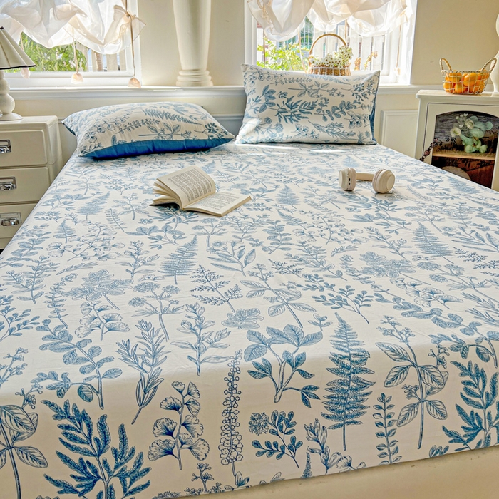 91家纺网 家纺一手货源 找家纺 朵朵家纺 2025新款超柔水洗棉云感印花单床笠床垫保护套床笠（床垫保护套可定制尺寸 ）-场景三 恋爱季节