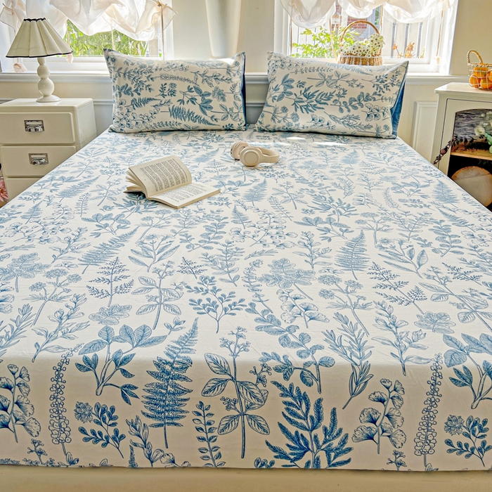 91家纺网 家纺一手货源 找家纺 朵朵家纺 2025新款超柔水洗棉云感印花单床笠床垫保护套床笠（床垫保护套可定制尺寸 ）-场景三 恋爱季节