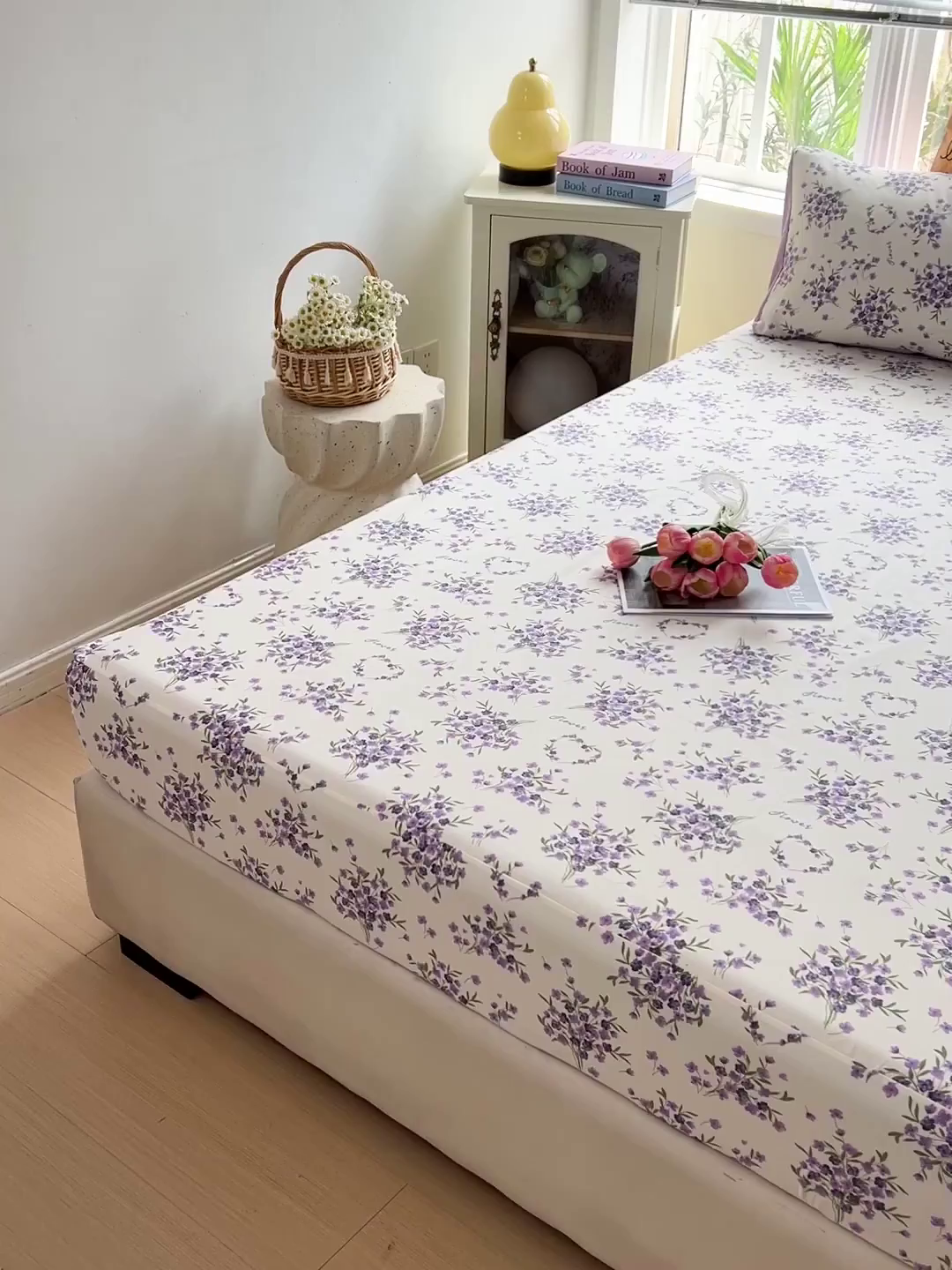 91家纺网 家纺一手货源 找家纺 （总）朵朵家纺 2025新款超柔水洗棉云感印花单床笠床垫保护套床笠（床垫保护套可定制尺寸 ）-场景二