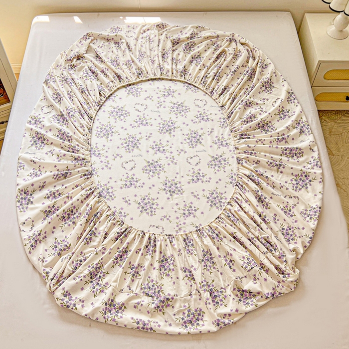 91家纺网 家纺一手货源 找家纺 朵朵家纺 2025新款超柔水洗棉云感印花单床笠床垫保护套床笠（床垫保护套可定制尺寸 ）-场景二 薰衣草