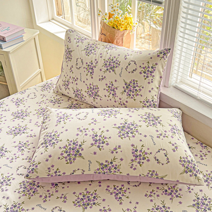 91家纺网 家纺一手货源 找家纺 朵朵家纺 2025新款超柔水洗棉云感印花单床笠床垫保护套床笠（床垫保护套可定制尺寸 ）-场景二 薰衣草