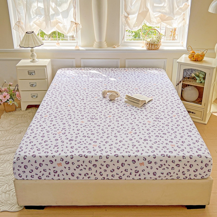 91家纺网 家纺一手货源 找家纺 朵朵家纺 2025新款超柔水洗棉云感印花单床笠床垫保护套床笠（床垫保护套可定制尺寸 ）-场景三 么么哒