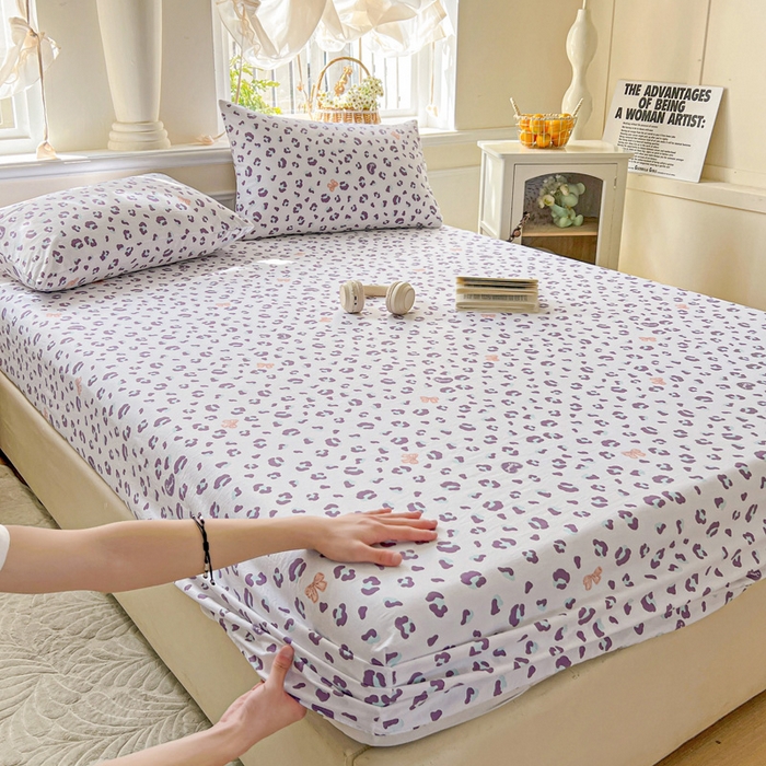 91家纺网 家纺一手货源 找家纺 朵朵家纺 2025新款超柔水洗棉云感印花单床笠床垫保护套床笠（床垫保护套可定制尺寸 ）-场景三 么么哒