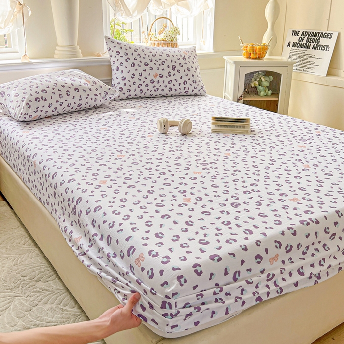 91家纺网 家纺一手货源 找家纺 朵朵家纺 2025新款超柔水洗棉云感印花单床笠床垫保护套床笠（床垫保护套可定制尺寸 ）-场景三 么么哒