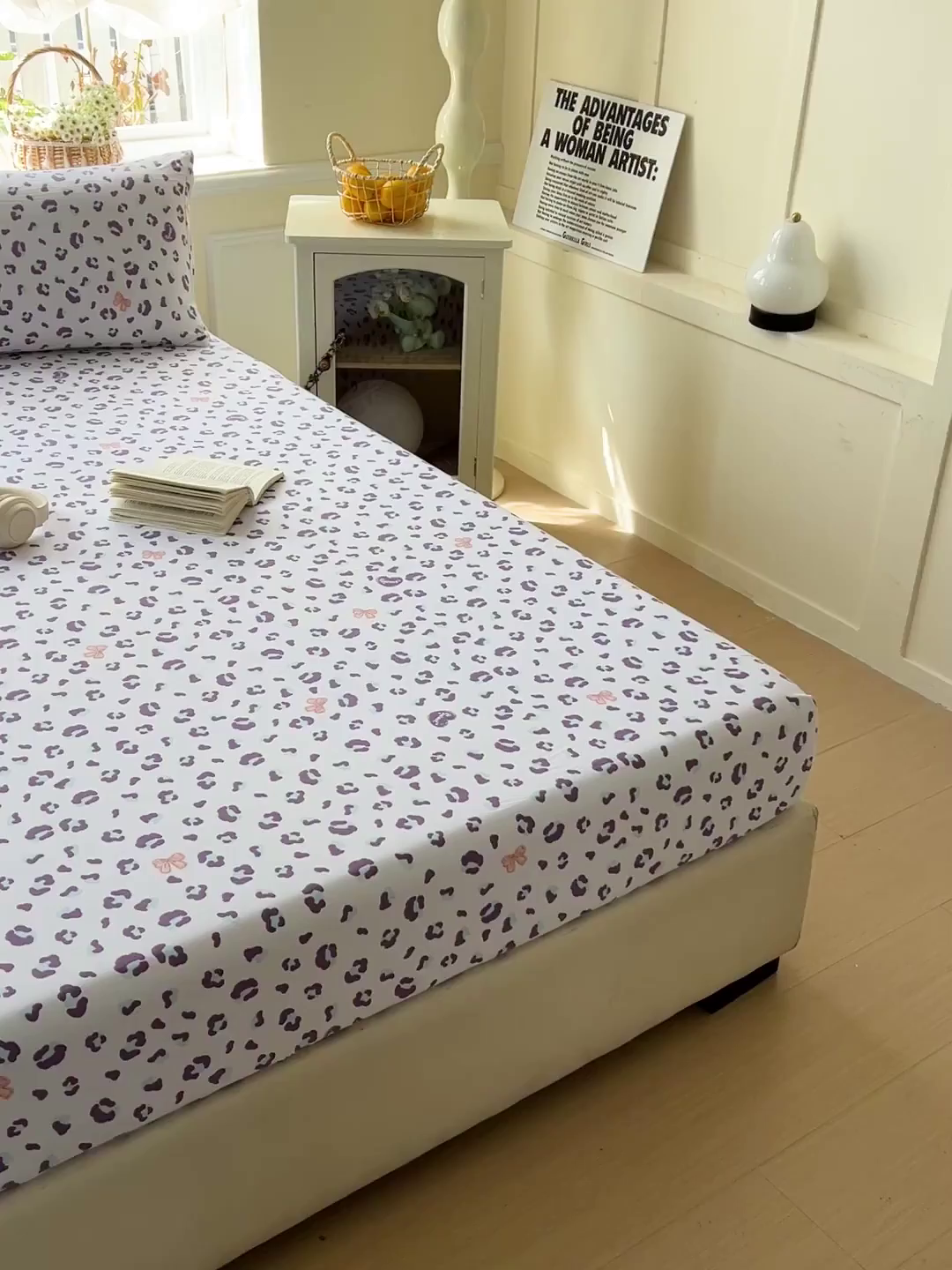 91家纺网 家纺一手货源 找家纺 朵朵家纺 2025新款超柔水洗棉云感印花单床笠床垫保护套床笠（床垫保护套可定制尺寸 ）-场景三 么么哒